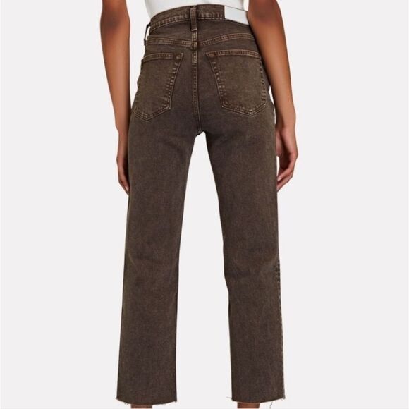 NWT RE/DONE × LEVI'S 70s Ultra High Rise Stove Pipe Jeans Raw Hem Chocolate 29 - Picture 2 of 8
